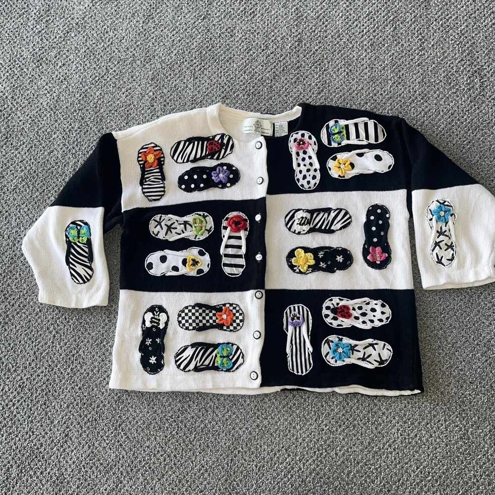 Vintage Design Options By Philip & Jane Gordon Summer Cardigan Sweater: Sandals‎